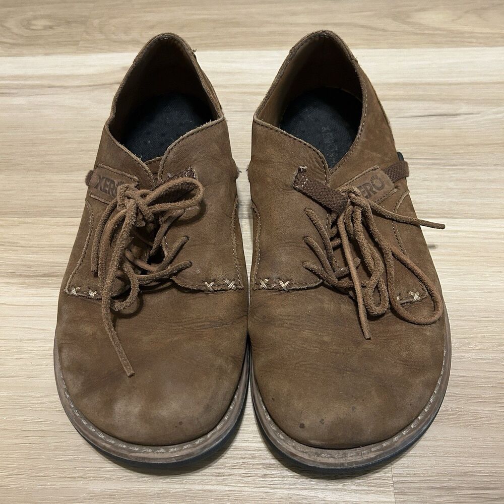 Xero Alston Shoes Mens 6.5 Brown Leather Barefoot Minimalist Oxford Shoes